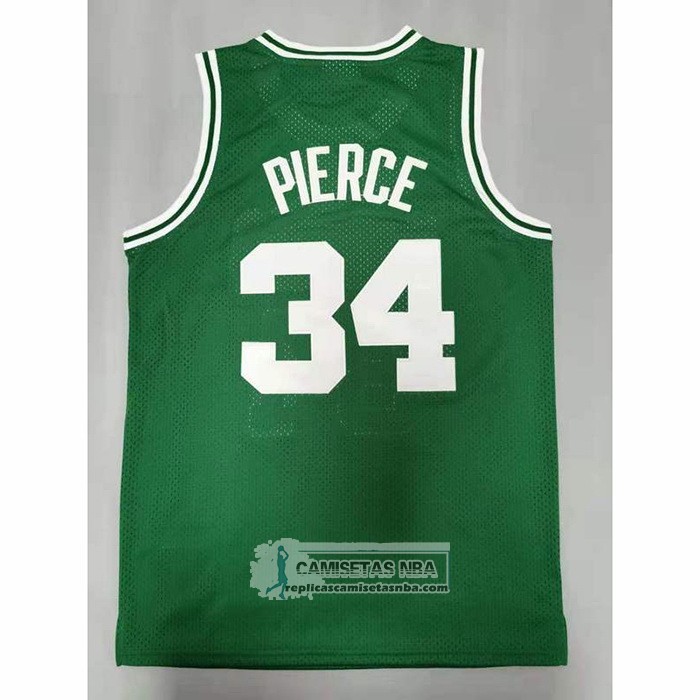 Camiseta Boston Celtics Paul Pierce NO 34 Hardwood Classics Throwback Verde